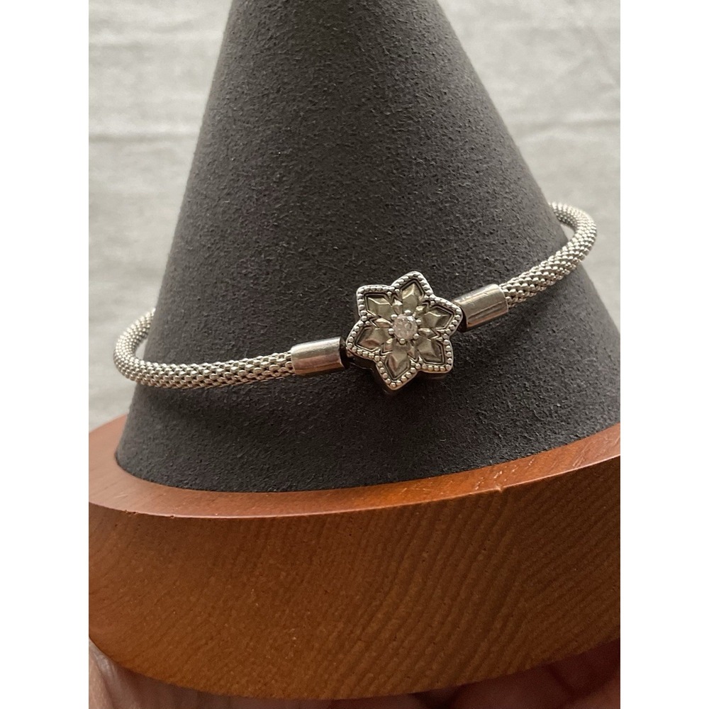 Pandora Moments Bright Snowflake Mesh Bracelet 925 Sterling Silver
